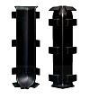 Угол внутренний ПВХ для алюминиевого плинтуса Лука 60 мм, черный